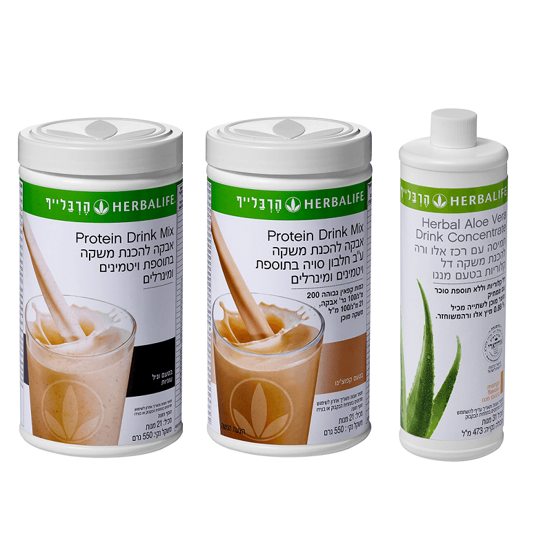 2 שייקים לבחירה + תרכיז אלוורה