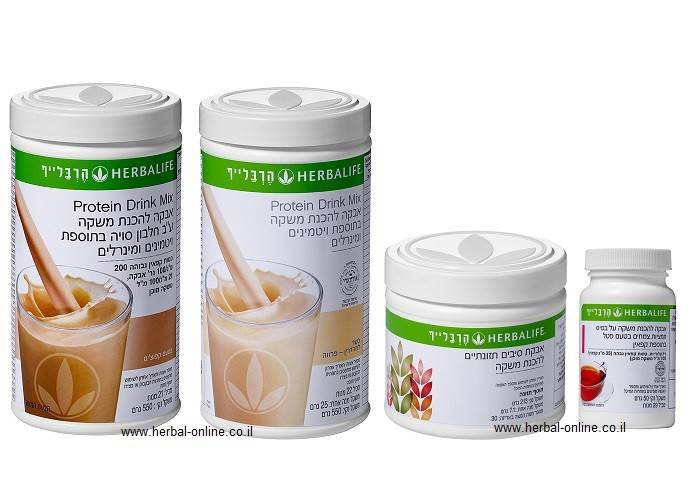 2 שייקים הרבלייף + סיבים + תה צמחים