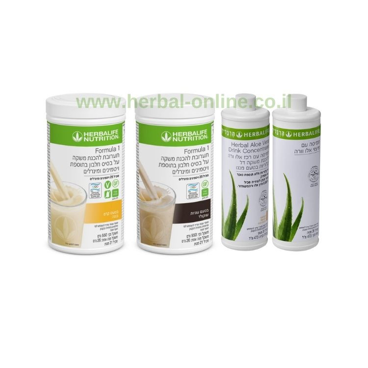 2 שייקים לבחירה + 2 תרכיזי אלוורה