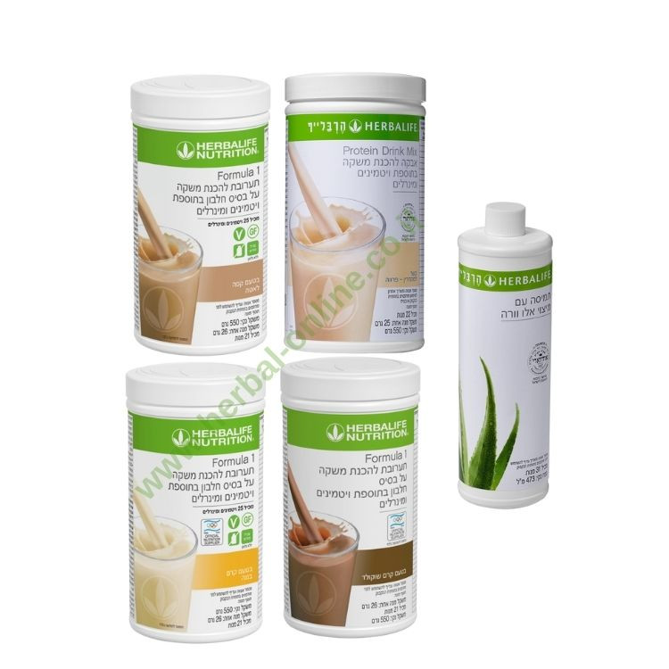 4 שייקים לבחירה + תרכיז אלוורה